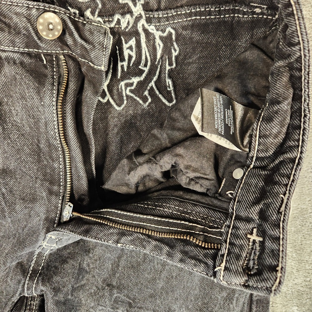 Ninth Hall Ambush Jeans Mens 28 Black Excellent Embroidered Eagle Snake Graffiti - Picture 7 of 14
